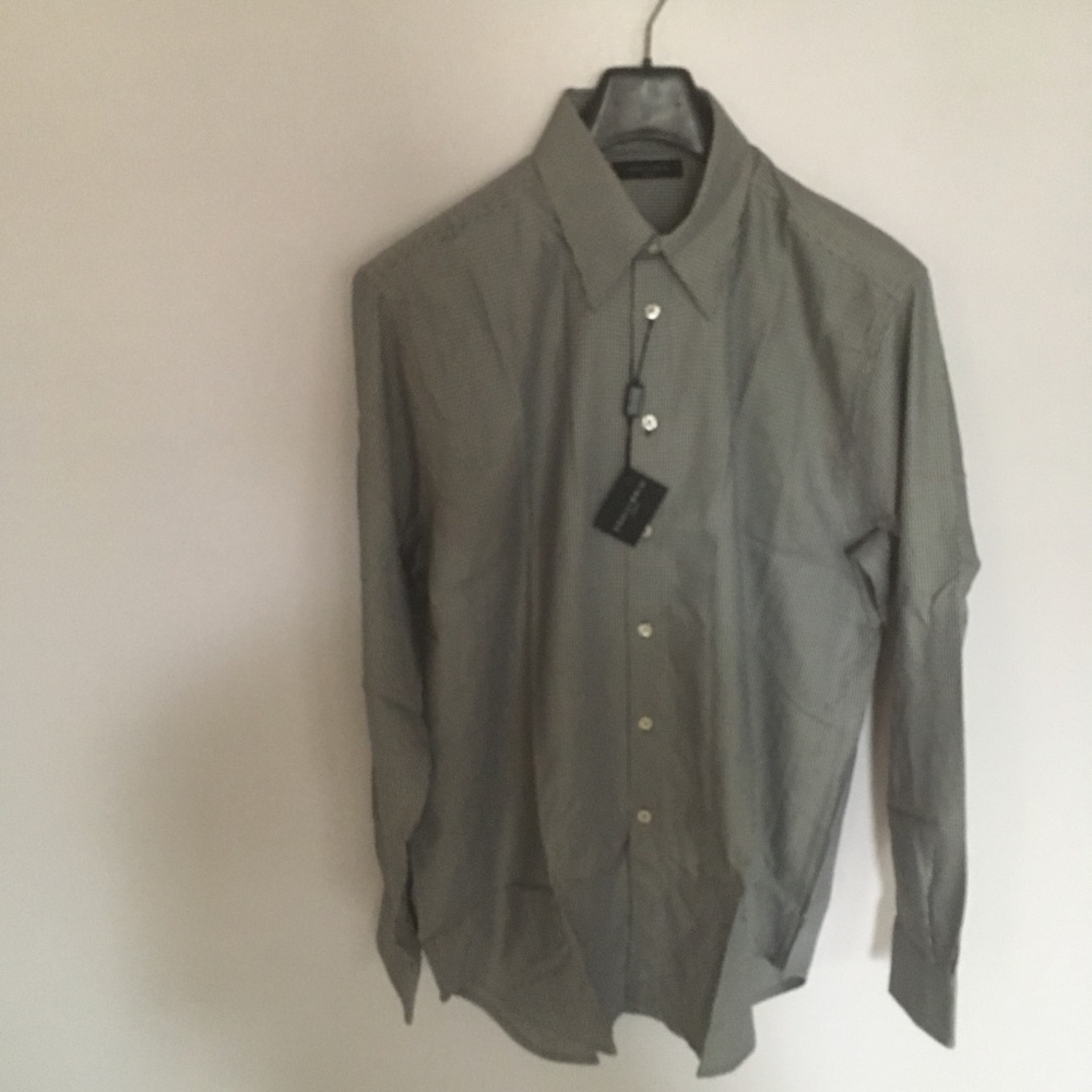 Equilibrio sport shirt large long sleeve black silver green cotton new pa0165